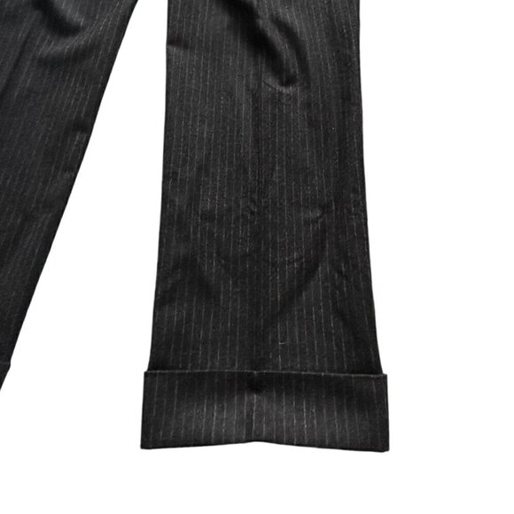 Dries Van Noten Pintriped wool/cashmere straight-leg cropped pants, Size 42 FR - Picture 10 of 14